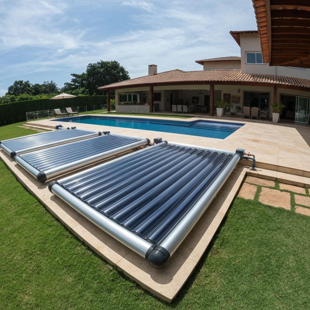 Aquecimento solar para piscina residencial