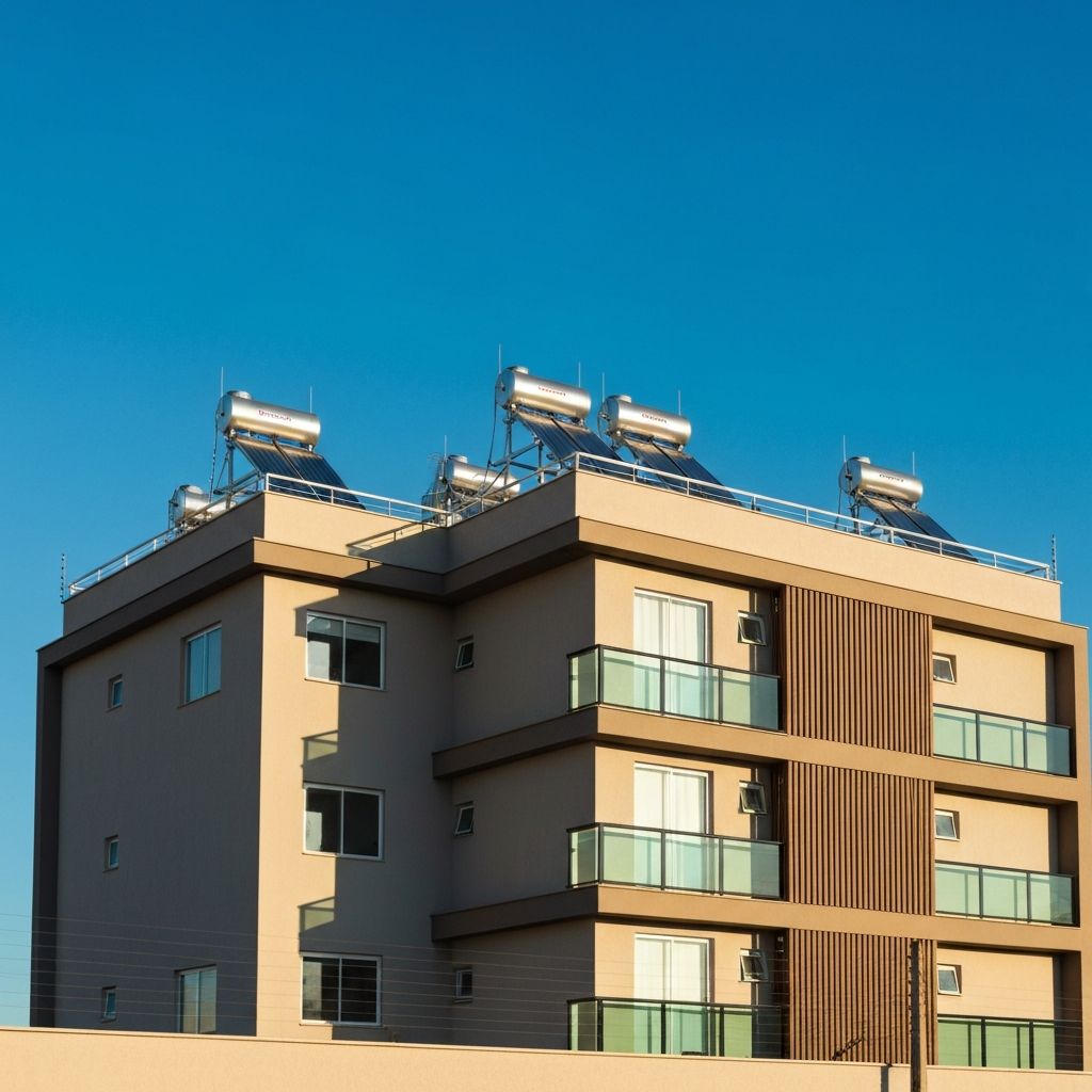 Instalação solar em edificio residencial