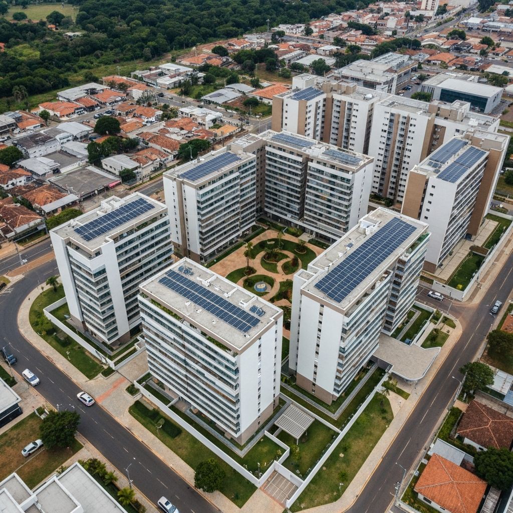Condomínio com sistema solar